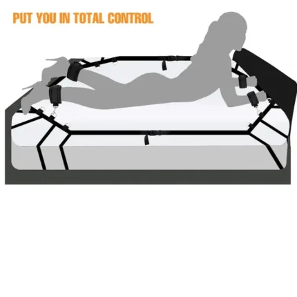 Bed BDSM Restraints Bed Bondage Rope Sexual Handcuffs BDSM Set Sex Toy Handcuffs for Couple Woman Adult Kit Supplies Sexy Game