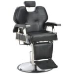 Barber Chair Black Faux Leather